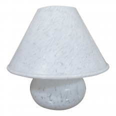 Pair of illuminated lattimo Murano glass table lamps